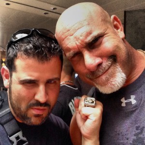 Uncle Louie and Goldberg at a Marlins event last month.