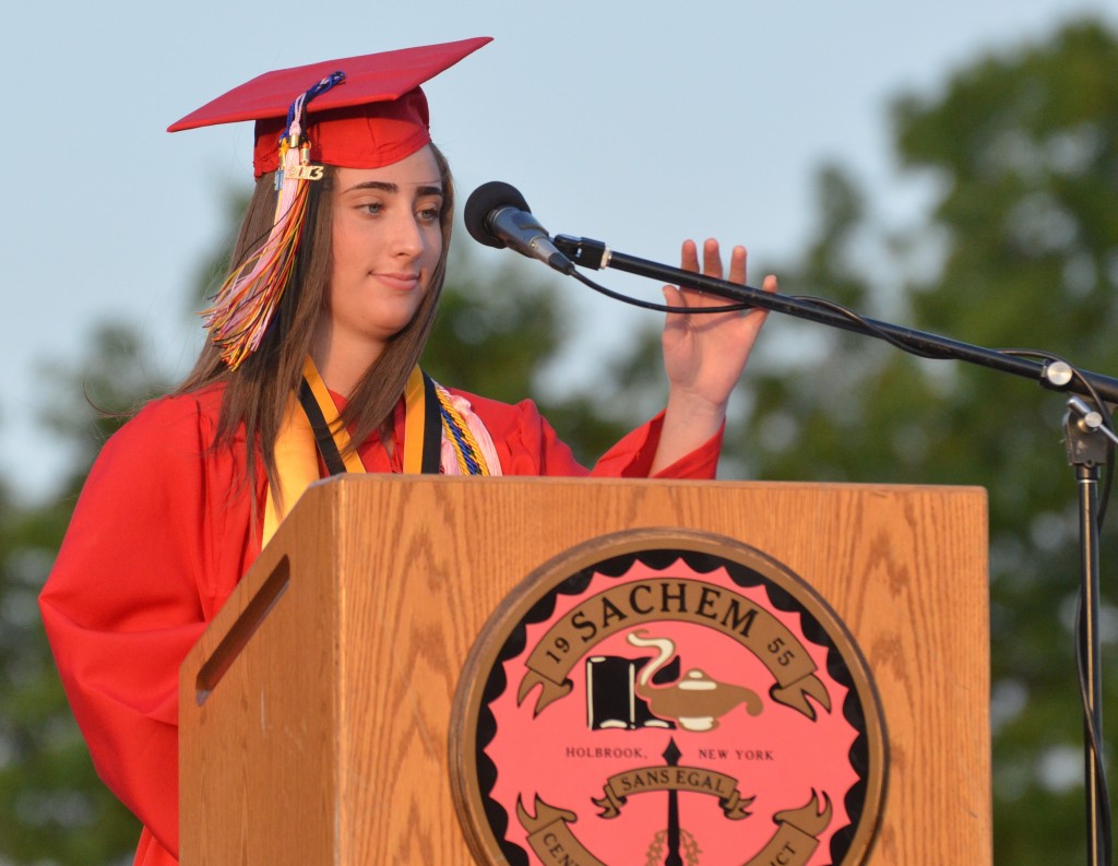 Sachem East Valedictorian “Graduation is not only an end, but a