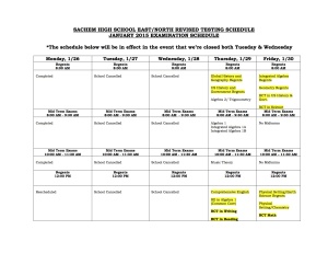 Updated Sachem testing schedule | Sachem Report