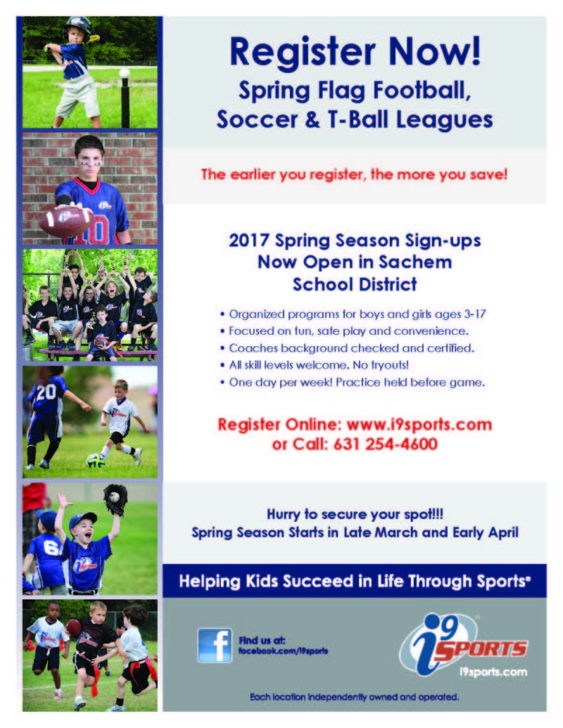Sign up for spring sports with i9 sports Sachem Report